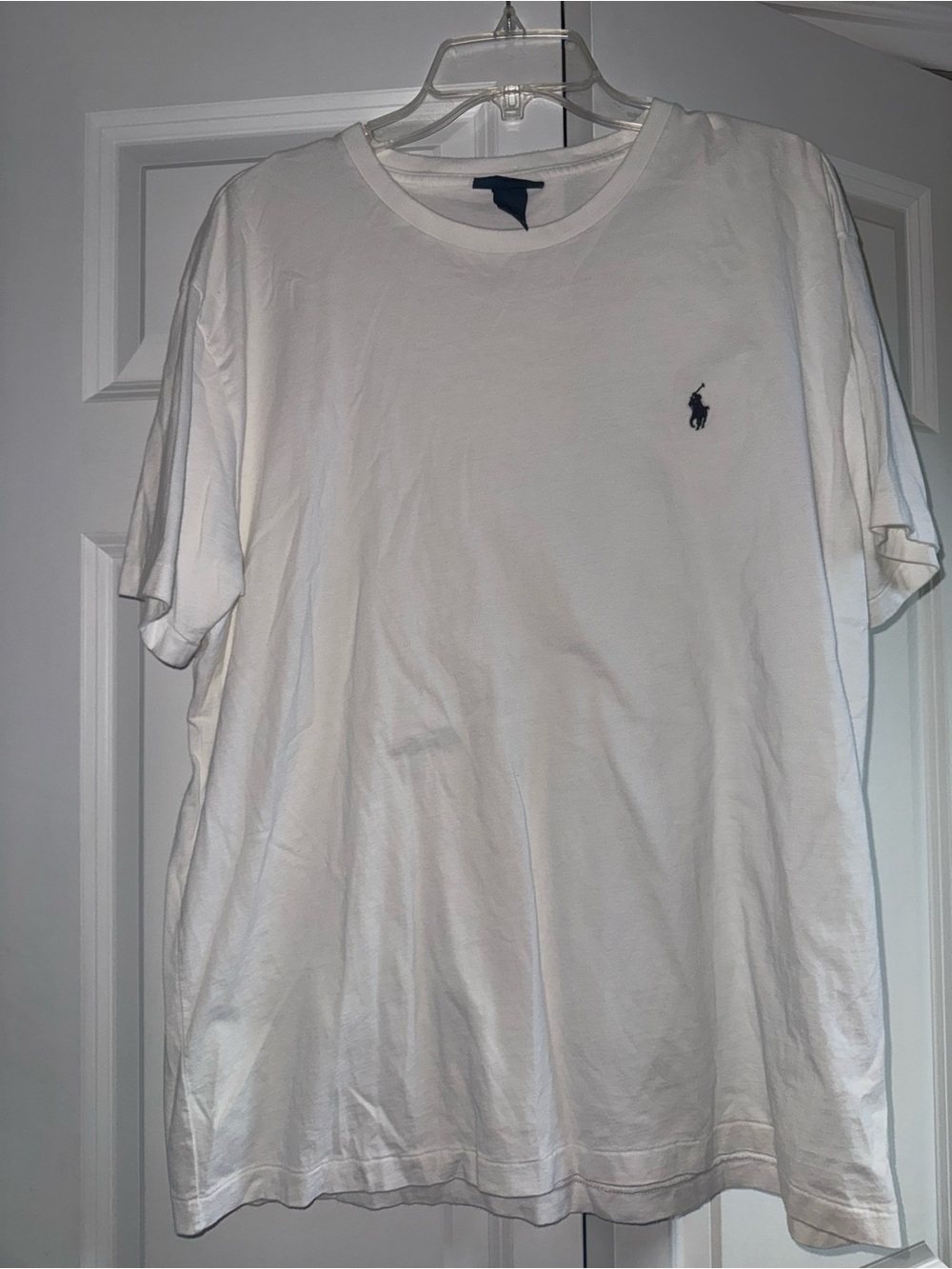 Ralph Lauren White Crew Neck T-Shirt with Navy Polo Logo